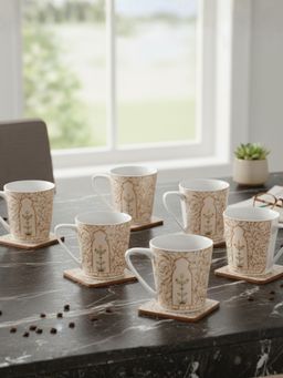 CLAY CRAFT - Rock Hilton Fine Ceramic 150ml Tea Cups (Pack of 6)
