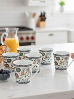 CLAY CRAFT - Rock Hilton Fine Ceramic 150ml Tea Cups (Pack of 6)