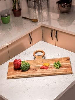 IREKA HOMES - Knivio Acacia Wood Chopping Board with Center Handle