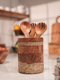 IREKA HOMES - Rustic Roll Utensils Holder