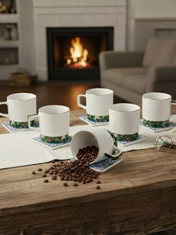 CLAY CRAFT - Charles Manor Fine Ceramic 230ml Tea Cups (Pack of 6)