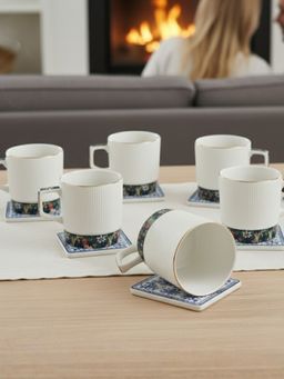 CLAY CRAFT - Charles Manor Fine Ceramic 230ml Tea Cups (Pack of 6)