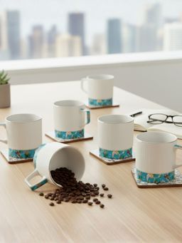CLAY CRAFT - Charles Manor Fine Ceramic 230ml Tea Cups (Pack of 6)