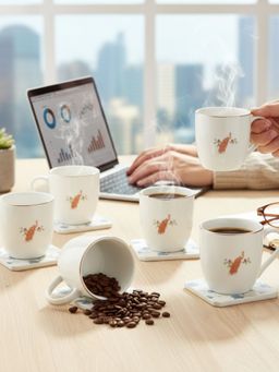 CLAY CRAFT - Oscar Priston Fine Ceramic 180ml Tea Cups (Pack of 6)