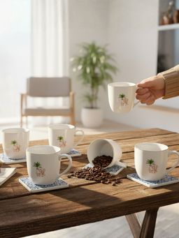 CLAY CRAFT - Oscar Priston Fine Ceramic 180ml Tea Cups (Pack of 6)