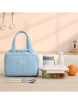 House of Quirk - Sky Blue Thermal Insulated Lunch Bag for Work Fresh-Keeping Lunch Box Satchel