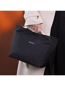 House of Quirk - Black Thermal Insulated Lunch Bag for Work Fresh-Keeping Lunch Box Satchel