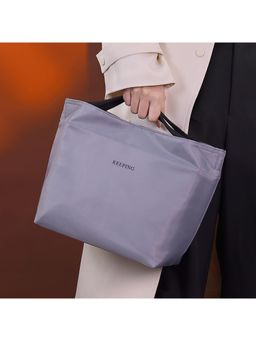 House of Quirk - Grey Thermal Insulated Lunch Bag for Work Fresh-Keeping Lunch Box Satchel