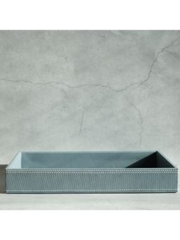 STOR - Powder Blue PU Leather Serving Tray