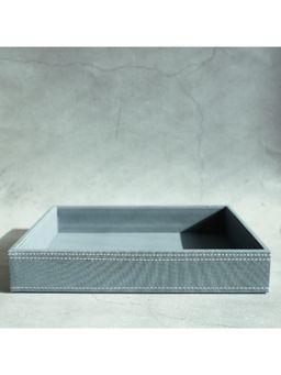 STOR - Powder Blue PU Leather Serving Tray