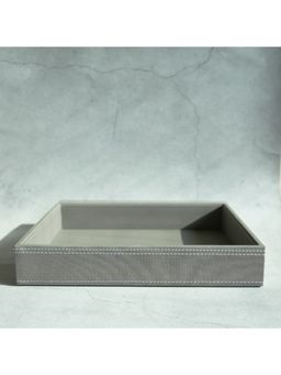STOR - Sand Grey PU Leather Serving Tray