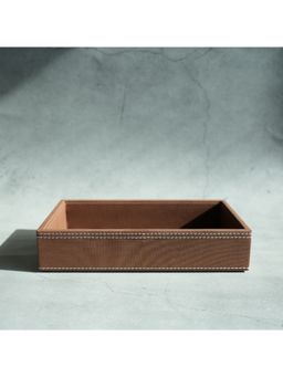STOR - Stone Beige PU Leather Serving Tray