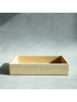 STOR - Umber Cream PU Leather Serving Tray