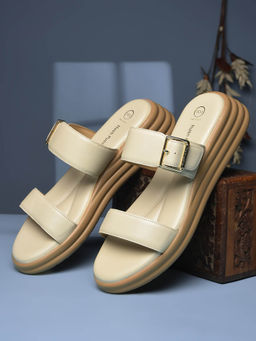 Hush Puppies - Women Beige Wedge Sandals