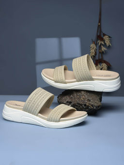Bata Comfit - Women Beige Wedge Sandals