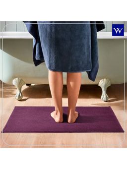 Welspun - Raang Dylon 1252 Gsm Machine Tufted Plain Anti-Skid Bath Mat - 50 X 80Cm Purple