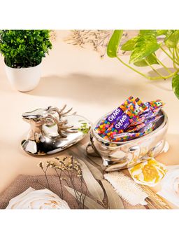 Trovea's - Silver Aluminium Decorative Storage Jar With Lid