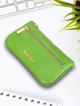Sassora - Genuine Leather Green Unisex Key Pouch (S)