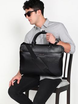 Sassora - Premium Leather 17 Inch Laptop Messenger Bag for Men (L)