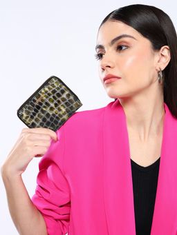 Sassora - Green Premium Leather Rafid Zip Closure Wallet (S)