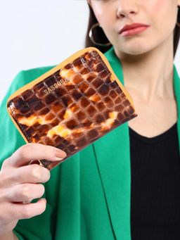 Sassora - Yellow Premium Leather Rafid Zip Closure Wallet (S)