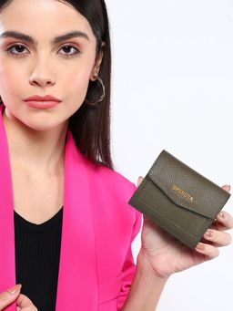 Sassora - Green Premium Leather Women Rafid Snap Closure Wallet (S)