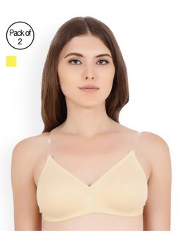 Floret - Pack of 2 Solid T-shirt Bra - Multi-Color