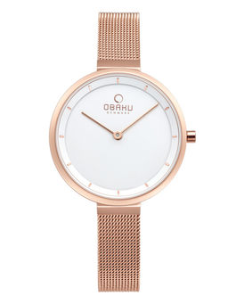 Obaku - Blomme Rose V225LXVIMV White Dial Quartz Watch For Women