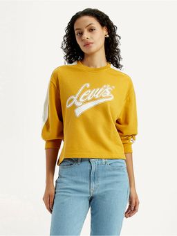 Levi's - Womens Brand Logo Mustard Crew Neck Sweatshirt