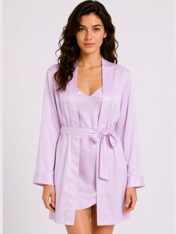 Noite Luxe - Wisteria Satin Nightdress And Robe