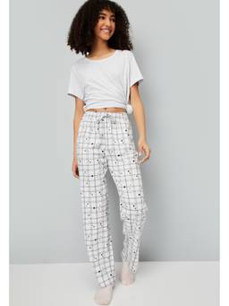 max - Women Checked T-Shirt & Pyjama