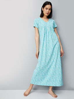 max - Women Floral Printed Pintuck Nightdress