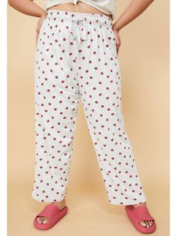 max - Women Off White Quirky Printed Pyjama