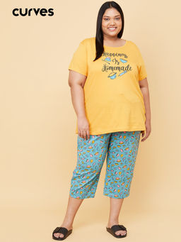max - Women Printed Lounge T-Shirt With Capri