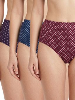 Bonjour - Women's Softs & Breathable Cotton Printed Hipster Panties (Pack Of 3)