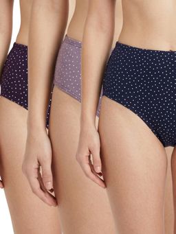 Bonjour - Women's Softs & Breathable Cotton Printed Hipster Panties (Pack Of 3)