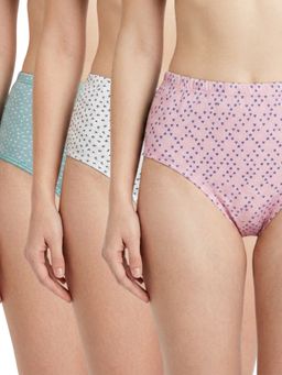 Bonjour - Women's Softs & Breathable Cotton Printed Hipster Panties (Pack Of 3)