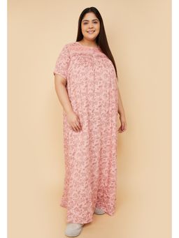 max - Women Pink Floral Print Nightdress