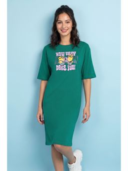 Zivame - Women's Minions Knit Cotton Night Dress - Ultramarine Green