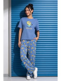 Zivame - Women's Minions Knit Cotton T-Shirt & Pyjama - Riviera