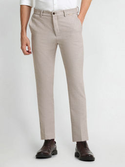 Arrow Newyork - Beige Smart Flex Super Slim Fit Trousers