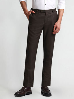 Arrow - Brown Mid Rise Tapered Fit Trousers