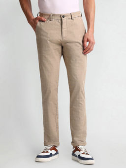 Arrow Sports - Beige Jackson Skinny Fit Smart Flex Trousers