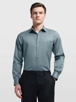 Arrow - Men's Green Textured Auto Press Shirt