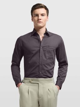 Arrow - Men's Brown Self Design Geometric Ceremony Shirt