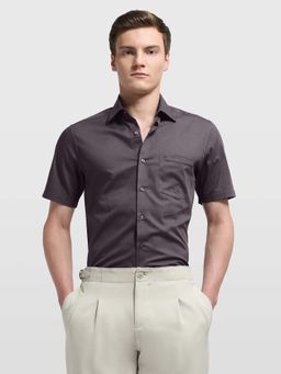 Arrow - Men's Grey Textured Geometric Ceremony Shirt