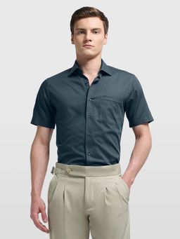 Arrow - Men's Teal Textured Geometric Ceremony Shirt