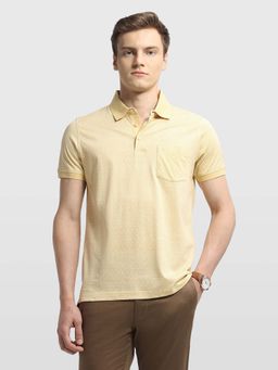 Arrow - Men's Yellow Printed Regular Fit Polo T-Shirt