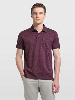 Arrow - Men's Wine Printed Regular Fit Polo T-Shirt