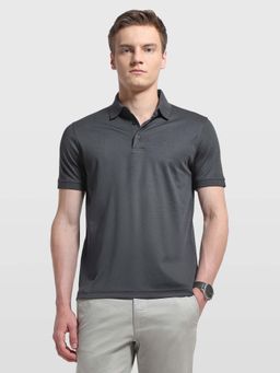 Arrow - Men's Grey Solid Regular Fit Polo T-Shirt